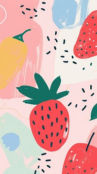 Cute gralic illustration backgrounds strawberry fruit.