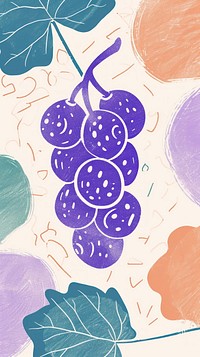 Cute grapes illustration plant food creativity.