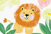 Cute lion illustration mammal animal plant.