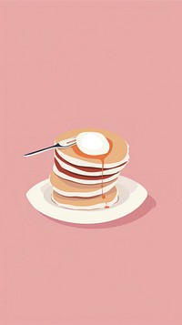 Cute pancake illustration food meal breakfast.