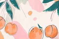 Cute peach illustration backgrounds fruit plant.