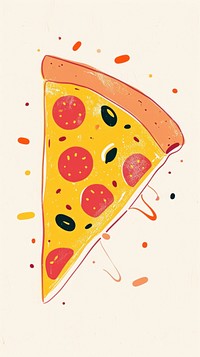 Cute pizza illustration food pepperoni freshness.