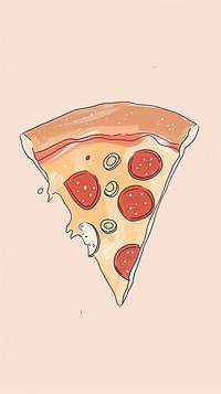 Cute pizza illustration illustrated pepperoni freshness.