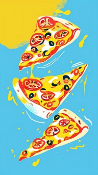 Cute pizza illustration food freshness clothing.