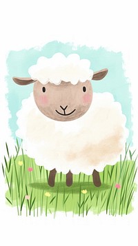 Cute sheep illustration livestock outdoors animal.