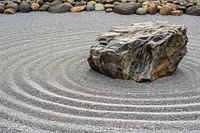 Japanese zen stone garden outdoors pebble nature.