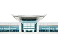 Airport architecture building white background headquarters.