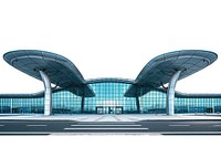 Airport architecture building white background futuristic.