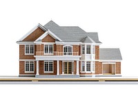 American masonry construction house architecture building white background.