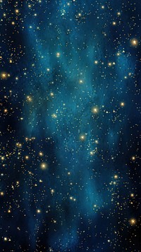  Golden stars in starry blue night sky backgrounds astronomy universe. AI generated Image by rawpixel.