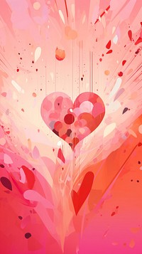 Heart pink pattern red backgrounds. AI generated Image by rawpixel.