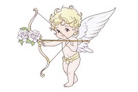 Baby cupid in style of Alphonse Mucha representation creativity fantasy.