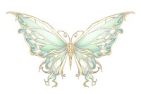 Butterfly Alphonse Mucha style white background accessories creativity.