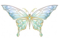 Butterfly Alphonse Mucha style animal white background accessories.