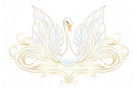 Swan in style of Alphonse Mucha white bird creativity.