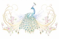 Peacock in style of Alphonse Mucha pattern animal bird.