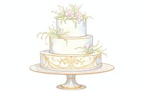 Wedding cake Alphonse Mucha style dessert food celebration.