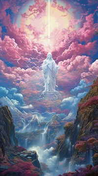  Jesus art outdoors painting. AI generated Image by rawpixel.
