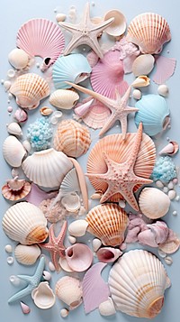 Shells and seashells backgrounds seafood pink. AI generated Image by rawpixel.