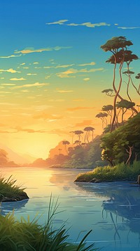  Mekong river delta landscape outdoors scenery. AI generated Image by rawpixel.