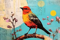 Collage Retro dreamy bird painting animal beak.