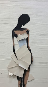 Minimal simple woman art paper wall.