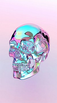 Transparent skull jewelry anatomy crystal.