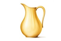 Gold jug white background refreshment.