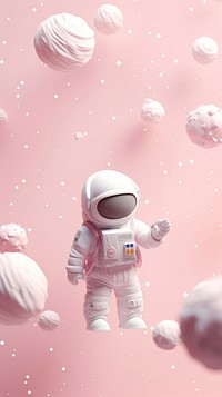 Cute astronaut dreamy wallpaper cartoon space toy.