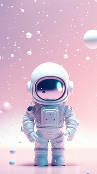 Cute astronaut wallpaper cartoon futuristic technology.