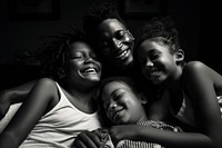 Black family laughing portrait child.