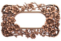 Nouveau art of floral frame copper flower white background.