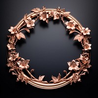 Nouveau art of garland flower frame jewelry copper photo.