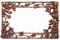 Nouveau art of ivy frame copper white background rectangle.
