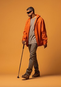 A blind man portrait walking person. AI generated Image by rawpixel.