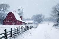 Farm in America winter architecture building.