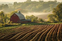 Farm in America architecture agriculture outdoors.