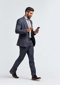 A hispanic businessman with mobilephone blazer tuxedo person. AI generated Image by rawpixel.