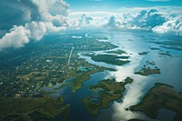 Aerial view of Florida in America outdoors nature coast.
