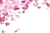 Pink hearts petals falling backgrounds white background freshness. AI generated Image by rawpixel.
