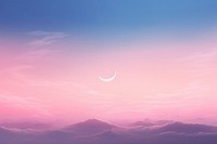 Pink sky background with crescent moon astronomy outdoors nature.