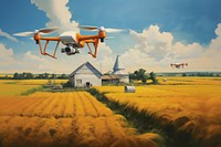 PNG Modern farming with a drone agriculture helicopter aircraft. AI generated Image by rawpixel.