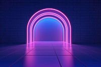 Square arch design neon background purple light architecture. AI generated Image by rawpixel.