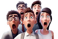 PNG Surprised group of people glasses cartoon adult. AI generated Image by rawpixel.