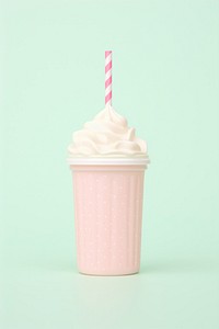 Cute sweet milk shake with topping dessert drink food.
