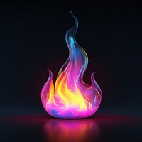 3D render of neon fire icon lighting illuminated accessories.