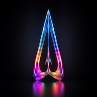 3D render of neon music icon illuminated darkness abstract.