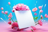 3d Surreal of a white card flower petal plant.