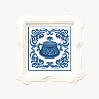 Porcelain rectangle teapot frame. AI generated Image by rawpixel.