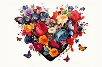 Flower and butterflies art painting graphics. AI generated Image by rawpixel.